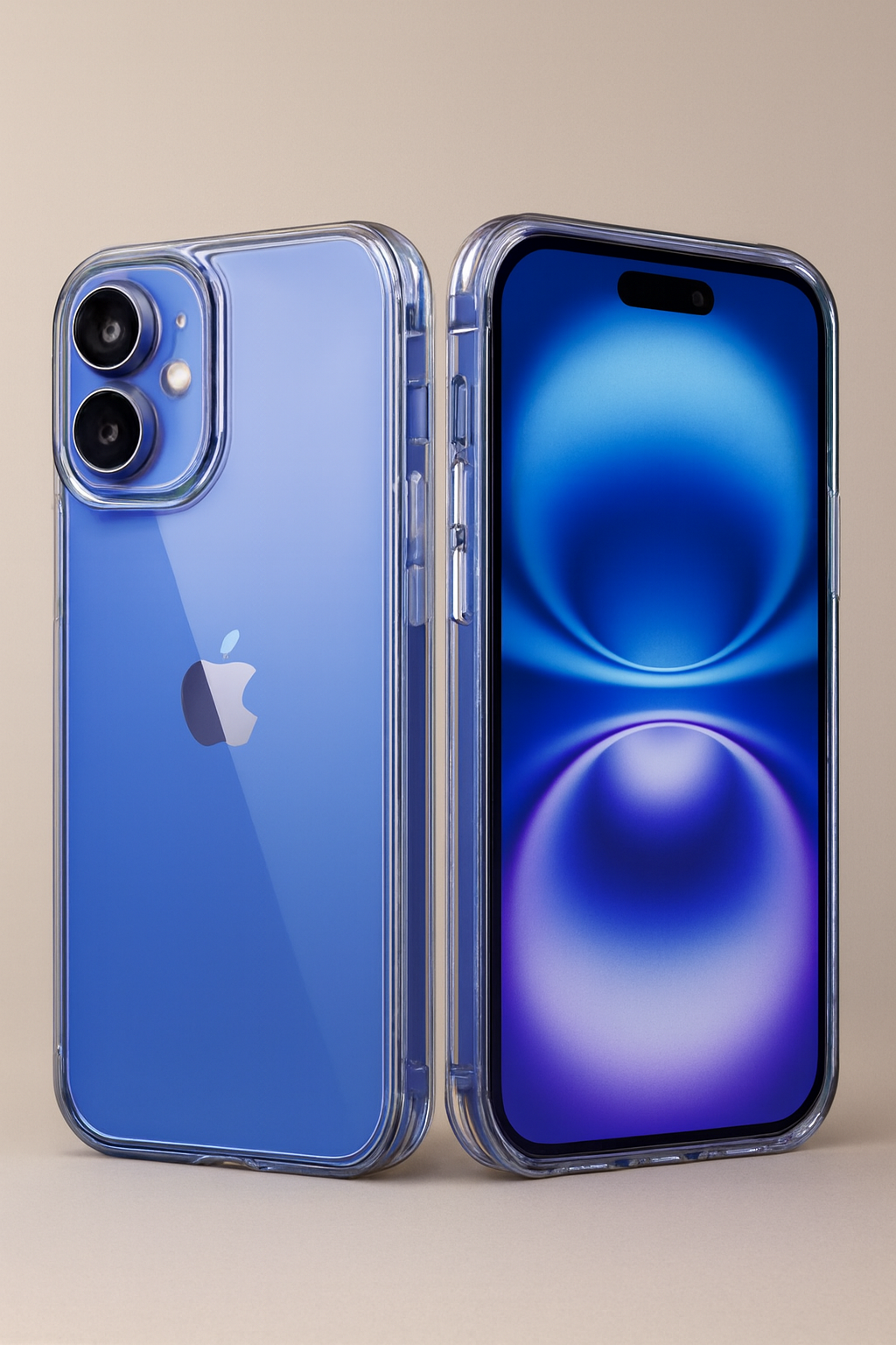 ClearFlex Blue iPhone Case with Dynamic Island Cutout